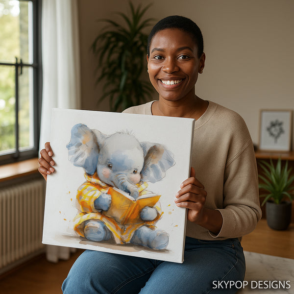 Elephant Reading Art - View 9