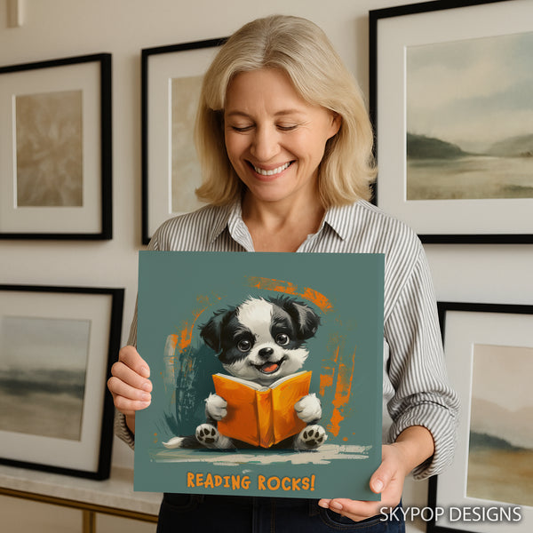 Puppy Reading Book Art - View 9
