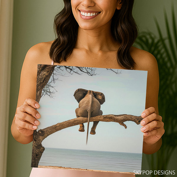 Elephant Tree Beach Scene Art - View 9