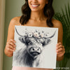 Highland Cow Floral Crown Art - View 9