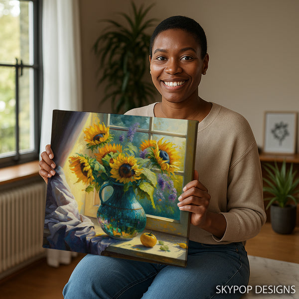 Sunflowers Window Art - View 9
