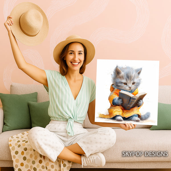 Cat Reading Art - View 9
